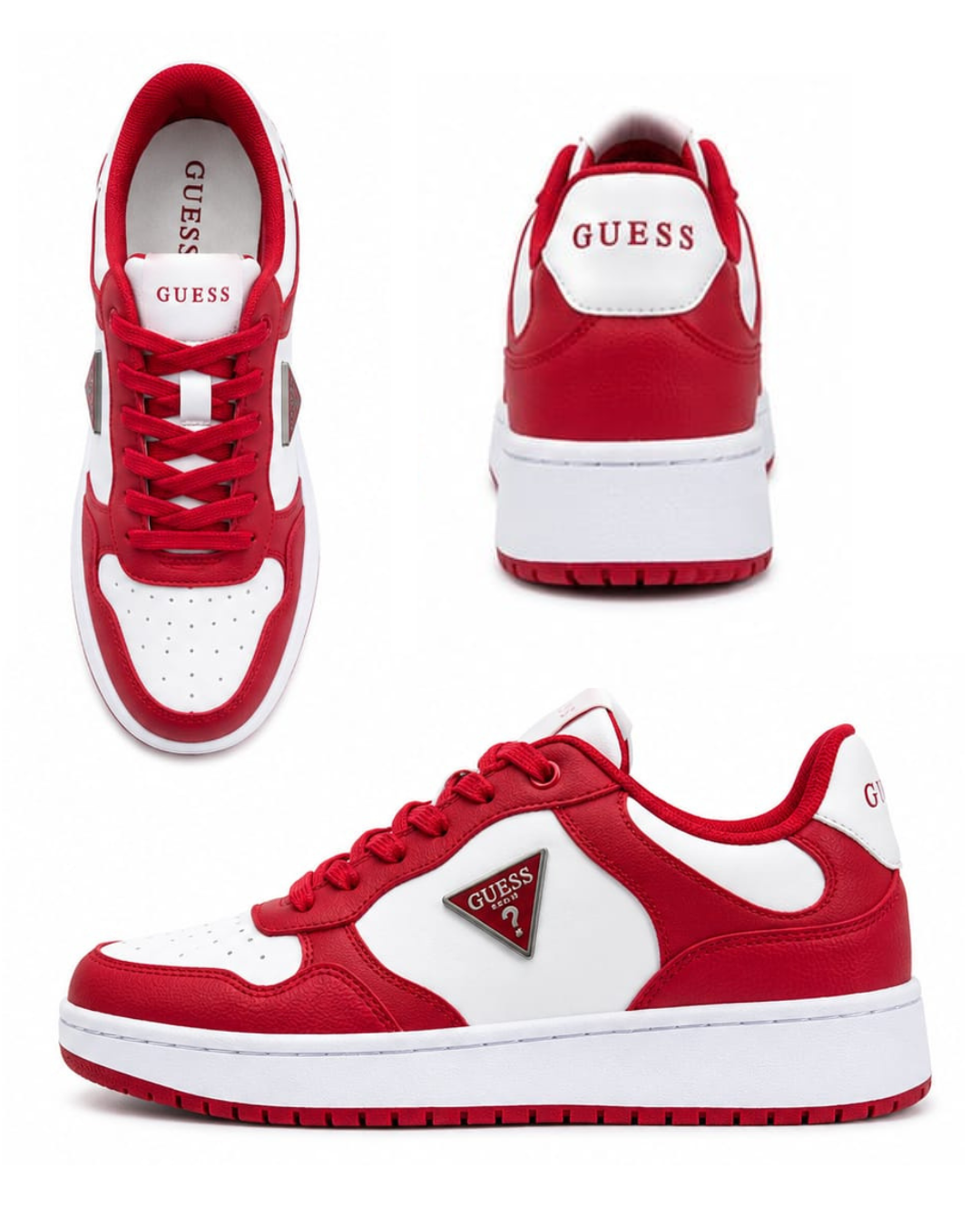 ❤️ GUESS® Sneakers Mujer – Red & White