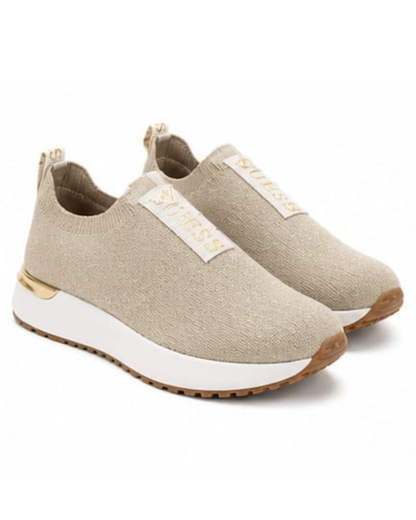 👟 GUESS® Sneakers Mujer – Beige & Gold