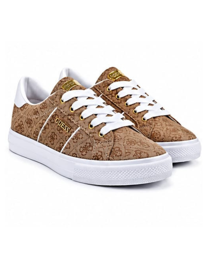 GUESS® Sneakers Mujer Monograma Café & Blanco