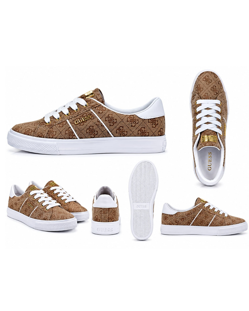 GUESS® Sneakers Mujer Monograma Café & Blanco