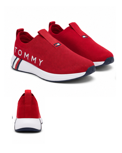 Zapatillas Tommy Hilfiger — Rojo Intenso, Comodidad y Estilo