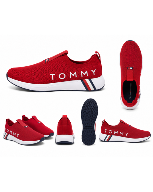 Zapatillas Tommy Hilfiger — Rojo Intenso, Comodidad y Estilo