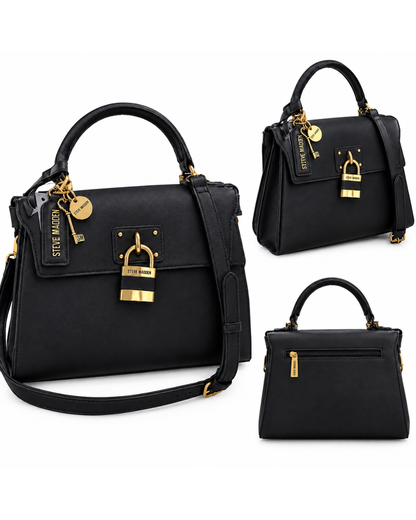 🖤 CARTERA STEVE MADDEN – NEGRA CON DETALLES DORADOS