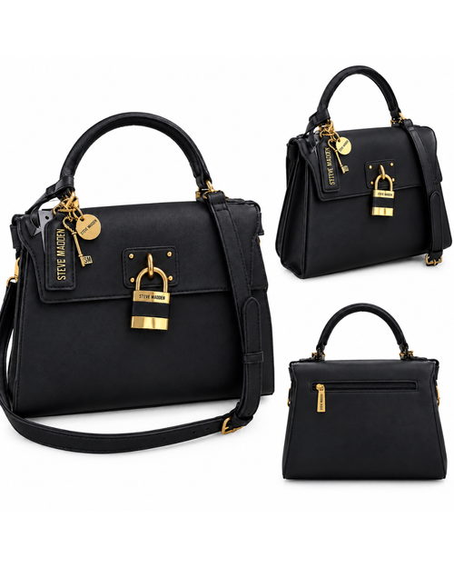 🖤 CARTERA STEVE MADDEN – NEGRA CON DETALLES DORADOS